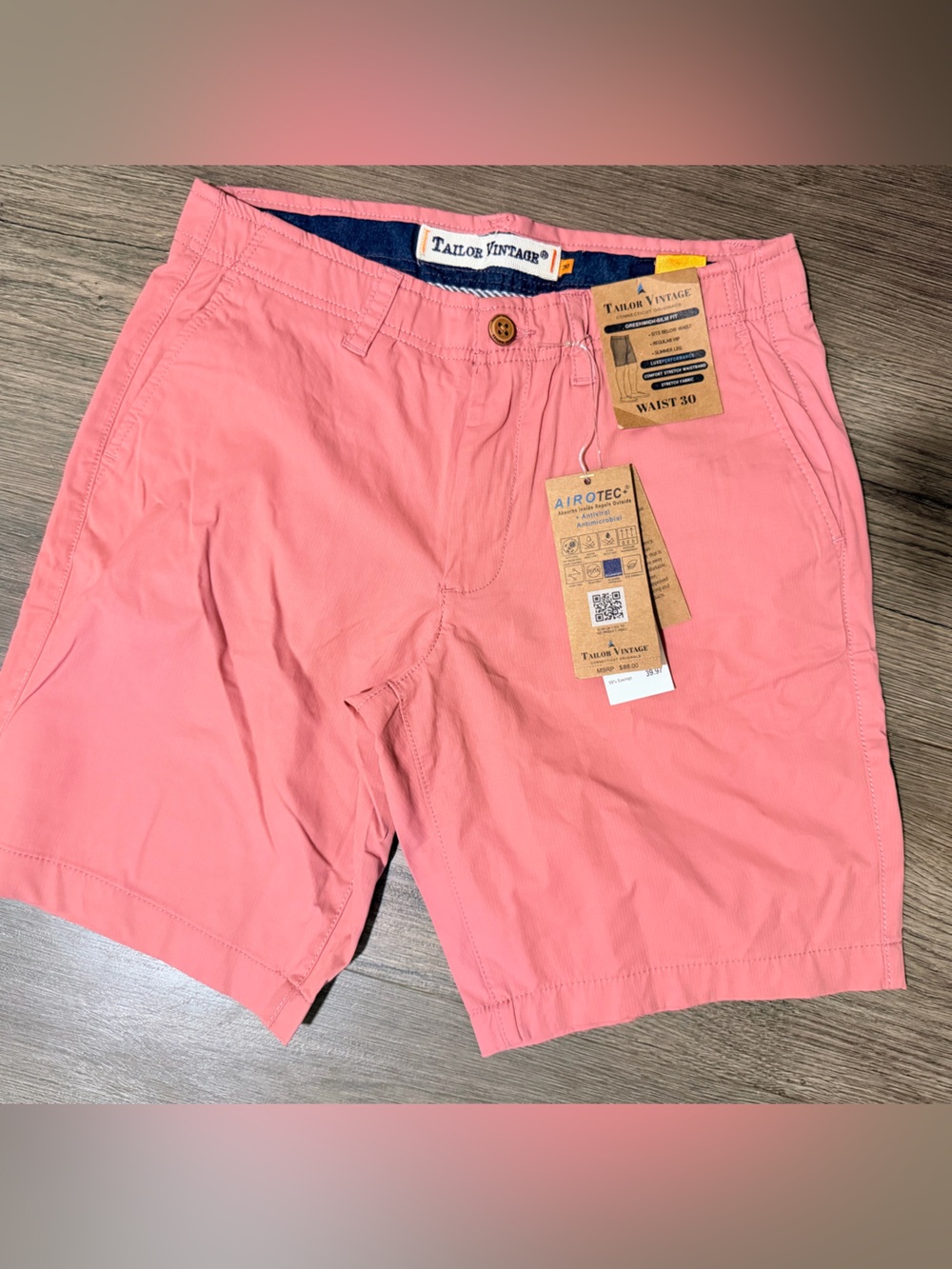 TAYLOR VINTAGE Connecticut
Greenwich Slim SHORTS Stretch
Nantucket red 30 New